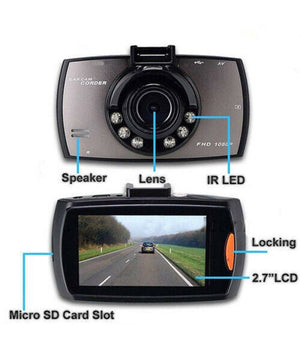 Telecamera Per Auto Full Hd Dvr Car Video Camera Visione Notturna Lcd 2,4'' 6 Led         