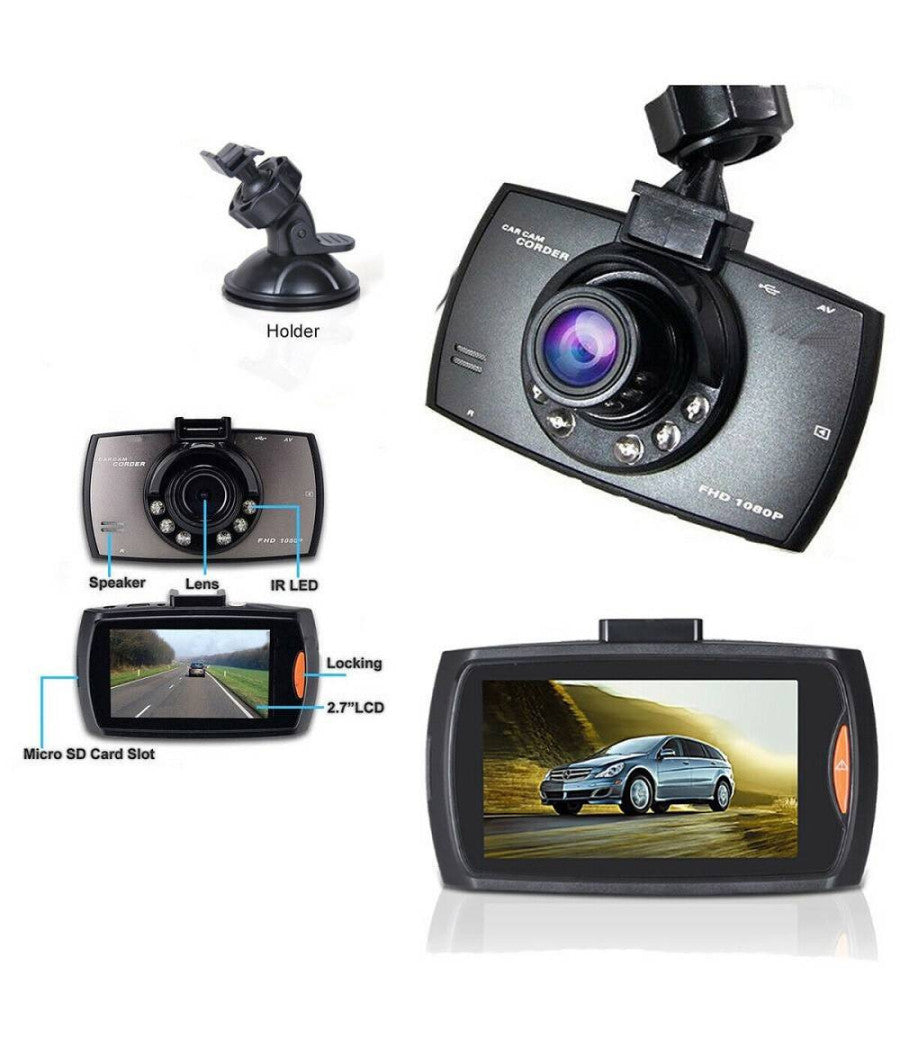 Telecamera Per Auto Full Hd Dvr Car Video Camera Visione Notturna Lcd 2,4'' 6 Led         