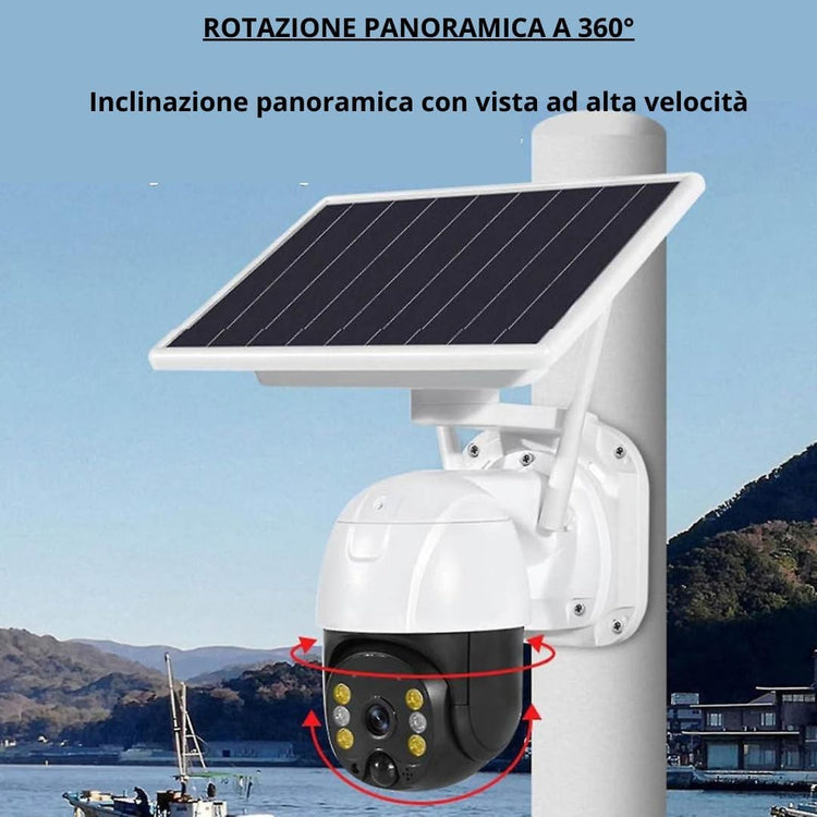 Telecamera Wifi da Esterno Senza Fili con Pannello Solare