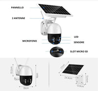 Telecamera Wifi Esterno Senza Fili con Pannello Solare