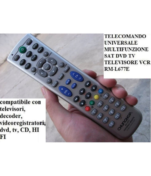 Telecomando Universale 6in1 Per Televisore Tv Dvb-t Digitale Terrestre Sat L677e         