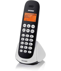 Telefono Cordless Brondi Adara Bianco Nero Retroilluminato Con Sveglia Vivavoce         