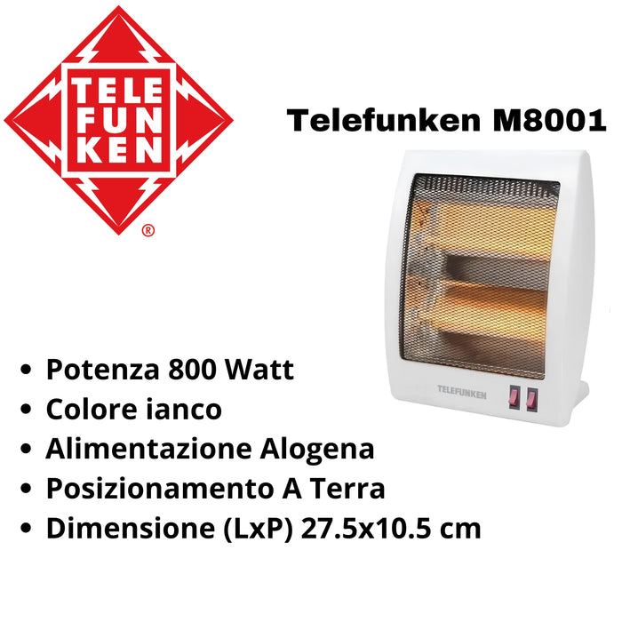 Telefunken Stufa Al Quarzo 2 Elementi M08001 600w - TELEFUNKEN