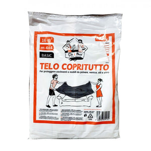 Telo copritutto 350gr 4x4mt da imbianchino per proteggere da oli pittura polvere