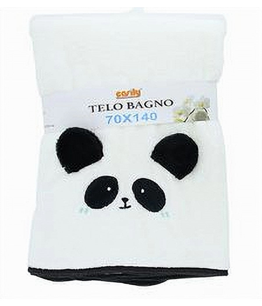 Telo Da Bagno Asciugamano 70x140 Cm Da Doccia In Tessuto Con Faccia Panda 10734         