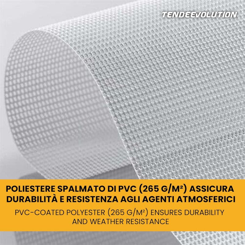 Telo PVC OSCURANTE Impermeabile Bianco | Telone Occhiellato Ogni 50CM 850g/mq | Copertura Esterna | 4x4m | Resistente Multiuso