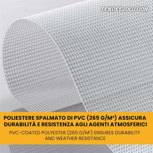 Telo PVC MICROFORATO Ombreggiante Avorio | Telone Occhiellato Ogni 25CM 350g/mq | Copertura Esterna | 5x8m | Resistente Multiuso