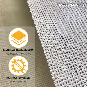 Telo PVC MICROFORATO Ombreggiante Avorio | Telone Occhiellato Ogni 25CM 350g/mq | Copertura Esterna | 5x8m | Resistente Multiuso