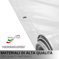 Telo PVC IGNIFUGO Impermeabile Bianco | Telone Occhiellato Ogni 25CM 650g/mq | Copertura Esterna | 4x4m | Resistente Multiuso