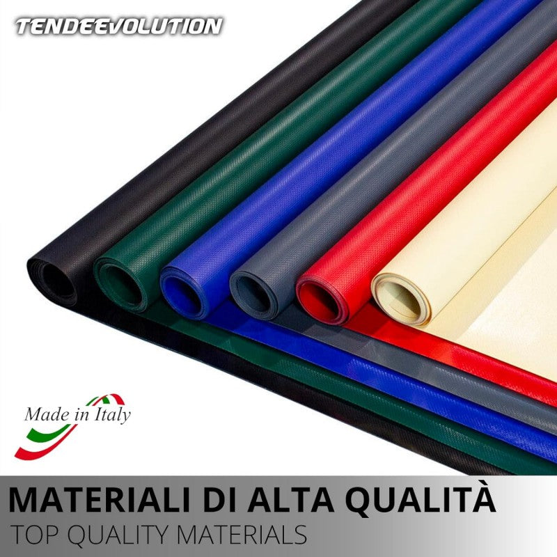 Telone PVC Marrone Altezza 250CM, 680g/m² - Taglio Mezzo Metro Lineare - Impermeabile e Resistente