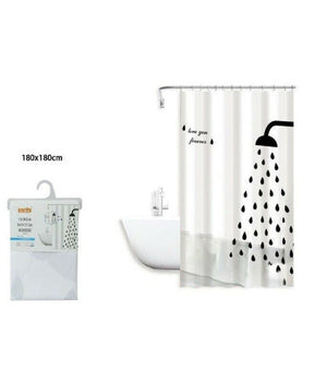 Tenda Doccia Antimuffa Love You Forever Impermeabil 180x180cm Anelli Bagno 79217         