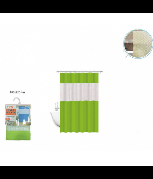 Tenda Doccia Vasca Impermeabile Antimuffa Verde 3d 180 X 220 Cm Giuntura 52134         