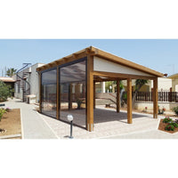 Tenda Ermetica Esterna in PVC con Guide Laterali e Cassonetto - ATTACCO SOFFITTO - Largh. 1,2M X Alt. 2,5M - ARG. DX