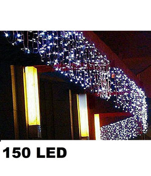 Tenda Luminosa Di Natale Led Esterno Luci 150 Led 5 Mt X 0,75 Cm Bianco Freddo         