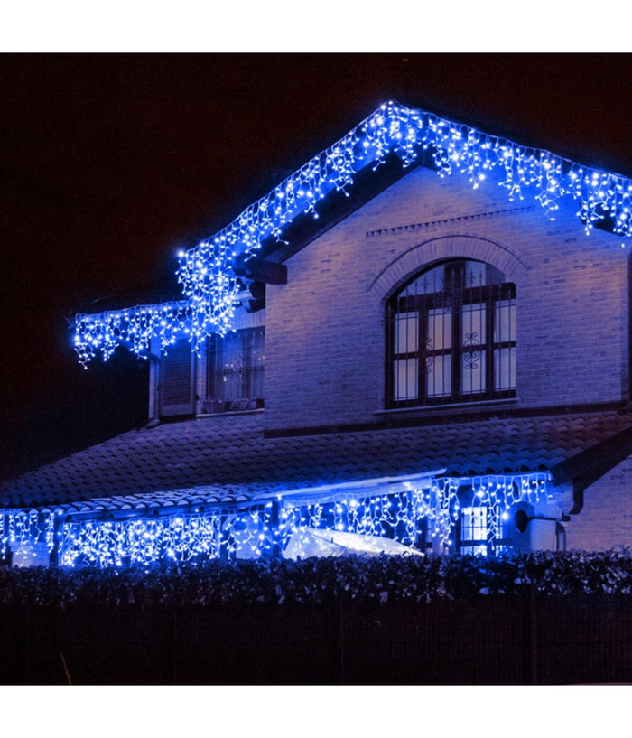 Tenda Luminosa Natalizia 150 Led Con Flash Luce Blu 3mt Esterno Prolungabile         