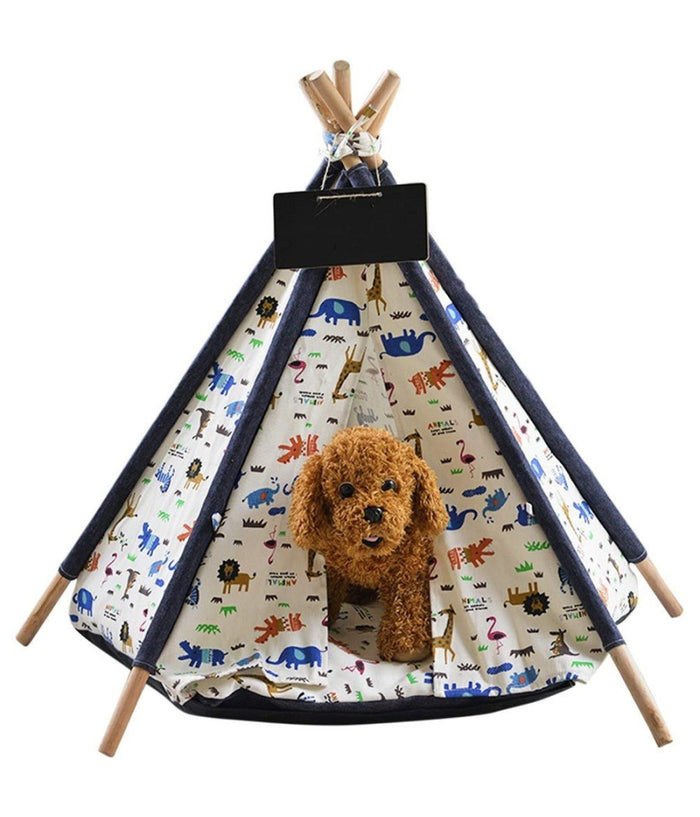 Tenda Per Cani Gatti Rimovibile Lavabile Con Morbido Cuscino In Tela 60x60x90cm         