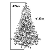 Courmayeur - Albero di Natale innevato effetto realistico in PE e PVC ø127x210H, 1073 rami