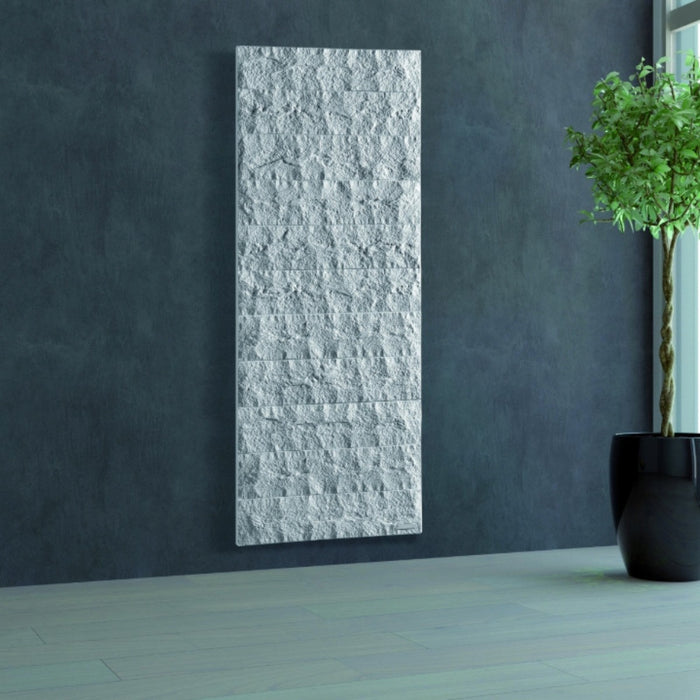 Termoarredo elettrico in marmo bianco o colorato toscana, dimensioni 55x180, colore marrone ral 8025