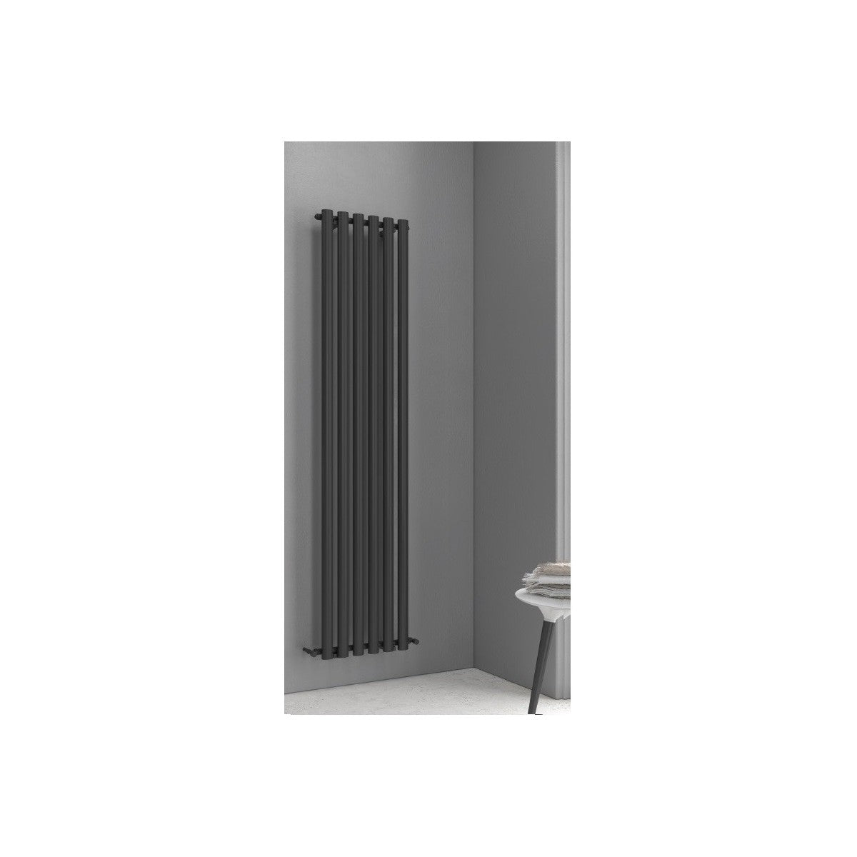 Termoarredo radiatore bagno divina 42x180cm, colore nero