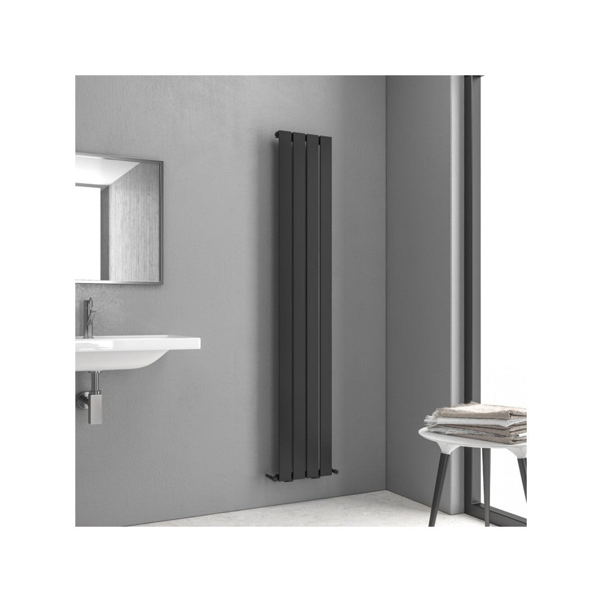 Termoarredo radiatore bagno marcello 1800 180x31cm, colore nero