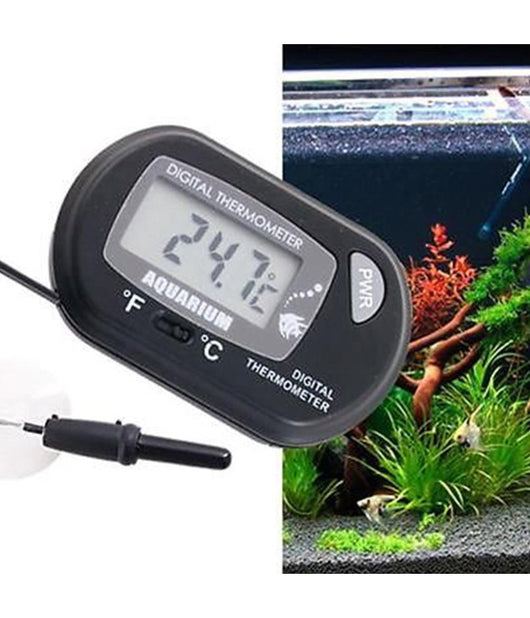 Termometro Digitale A Ventosa Sonda Dispaly Lcd -50 A 70° Per Acquario Pesci         