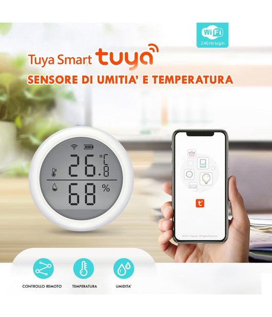 Termometro Smart Wifi Sensore Temperatura Umidita App Ifttt Smart Life Alexa Google         