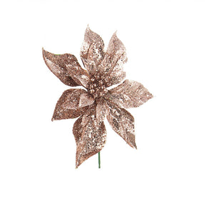 Pick poinsettia adriel oro rosa h 22 cm