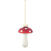 Pendaglio in vetro a forma di fungo mushroom rosso 6x9