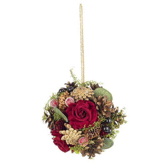 Decorazione sferica mary nat c on rosa d125