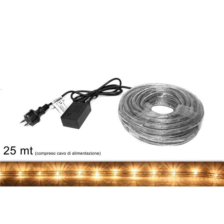 Tubo led 25 mt tre vie bianco caldo