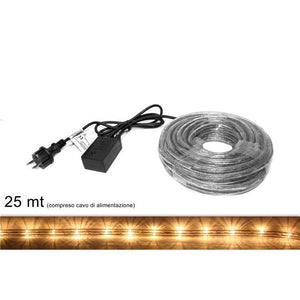 Tubo led 25 mt tre vie bianco caldo