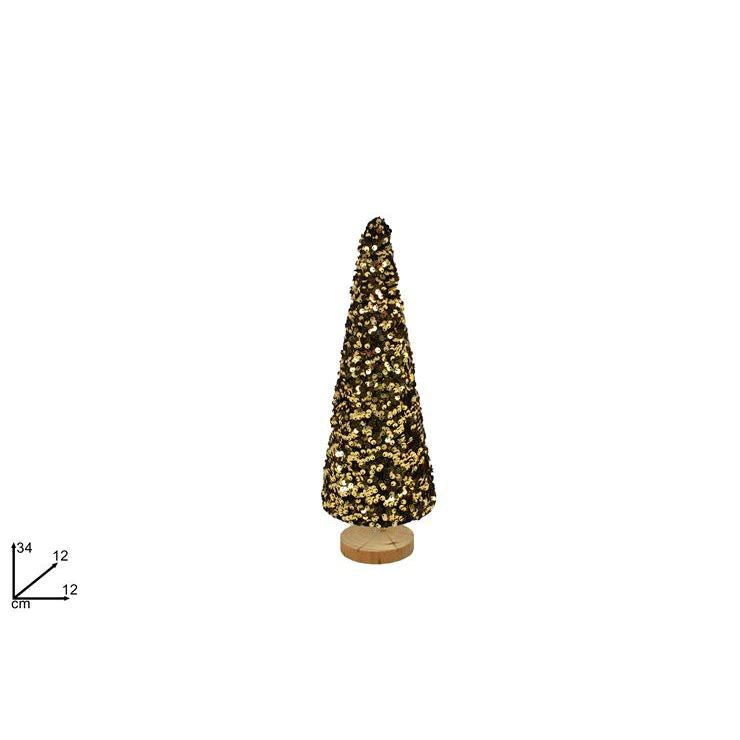 Albero 34cm nero oro c/paillette