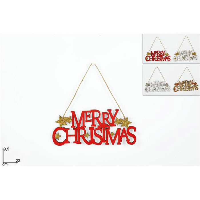 Scritta legno merry christmas in colori ass prezzo caduno