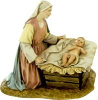 Madonna con bambino per presepe da 12 cm