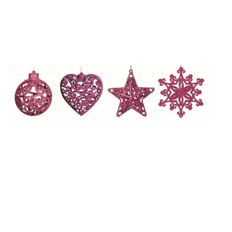 Addobbi glitter magenta 10-12 cm prezzo caduno indicare il modello