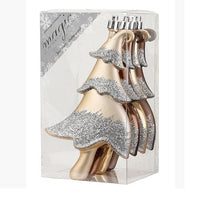 Box alberi oro e glitter argento