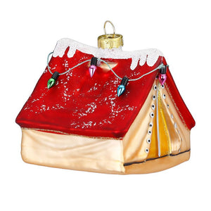 Pallina di natale a forma di tenda multicolor 8,5cm