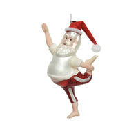 Pendaglio babbo natale ballerino 8,5x5x16cm in vetro