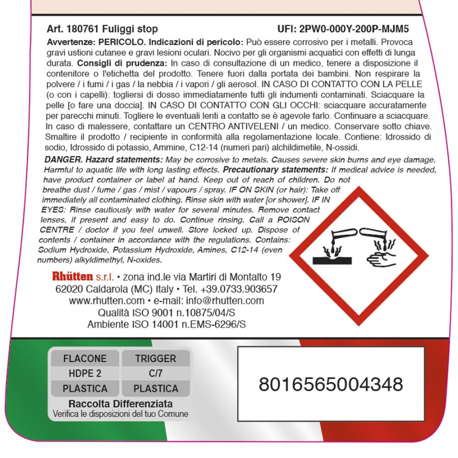 Rimuovi fuliggine neutron no gas 750 ml.