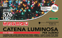 Catena luminosa di minilucciole da esterno multicolore powder con 8 giochi memor