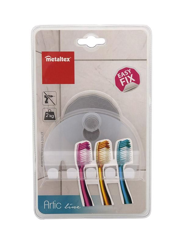 Gancio multiplo porta spazzolini da denti in plastica pp con dischetto supporto