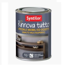 Smalto mobili-oggetti 0,25 lt  bianco metallizato