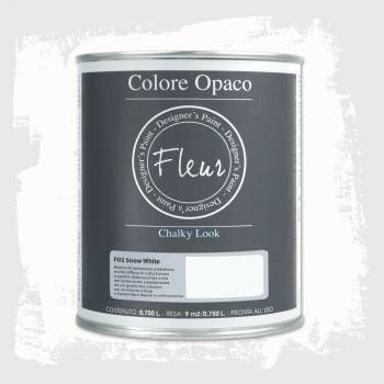 Fleur chalky colore opaco effetto gesso 750 ml f02 snow white