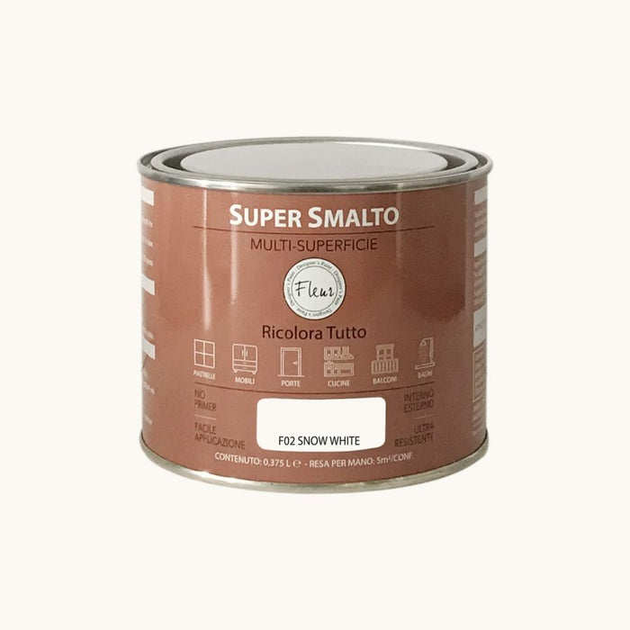 Fleur super smalto multi-superficie 375ml f02 snow white