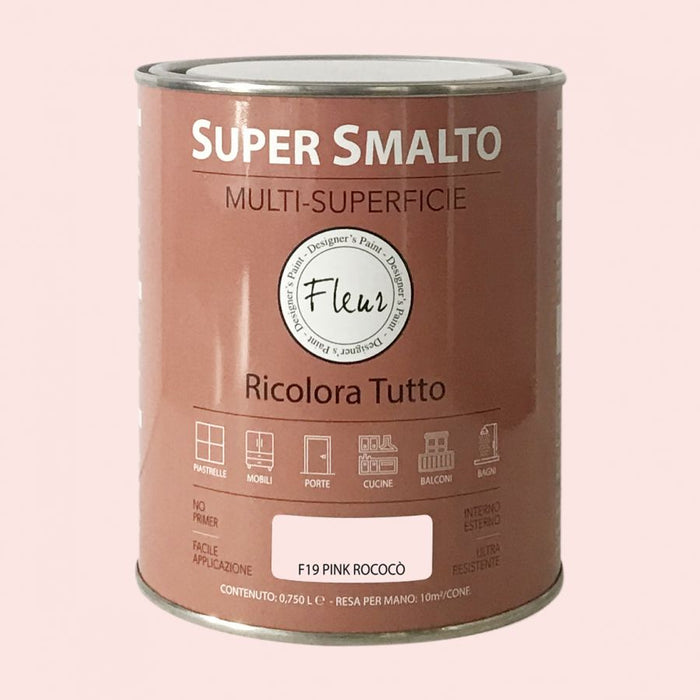 Fleur super smalto multi-superficie 750ml f19 pink rococo'