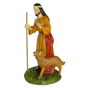 Pastorella con cane per presepe da 12 cm