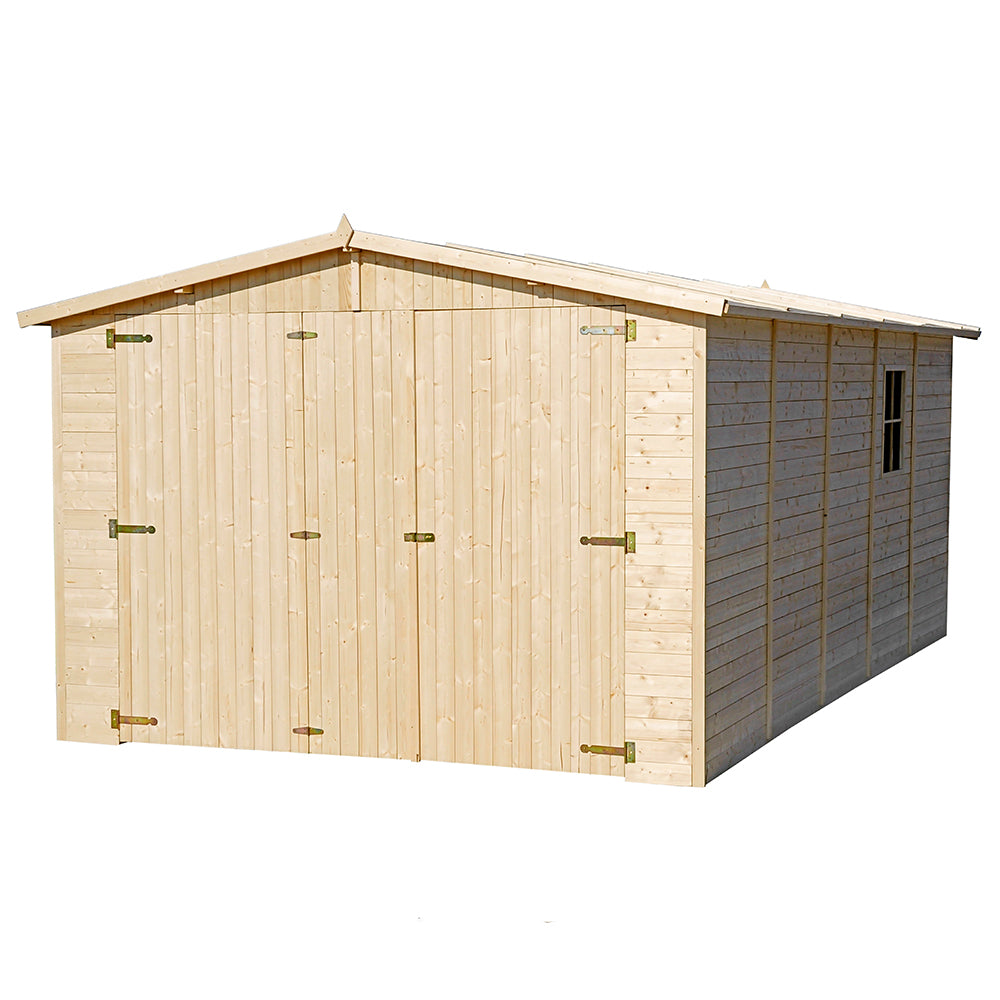 Garage in legno naturale A222x516x324 cm/15 m² - TIMBELA M101