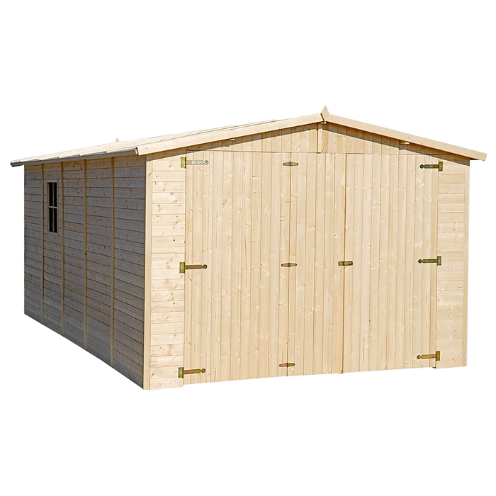 Garage in legno naturale A222x516x324 cm/15 m² - TIMBELA M101