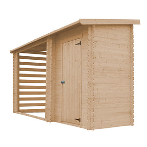 Casetta da Giardino in Legno - A199x344x130 cm - 2,54 m2+1,1 m2 - TIMBELA M205