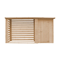 Casetta da Giardino in Legno - A199x344x130 cm - 2,54 m2+1,1 m2 - TIMBELA M205